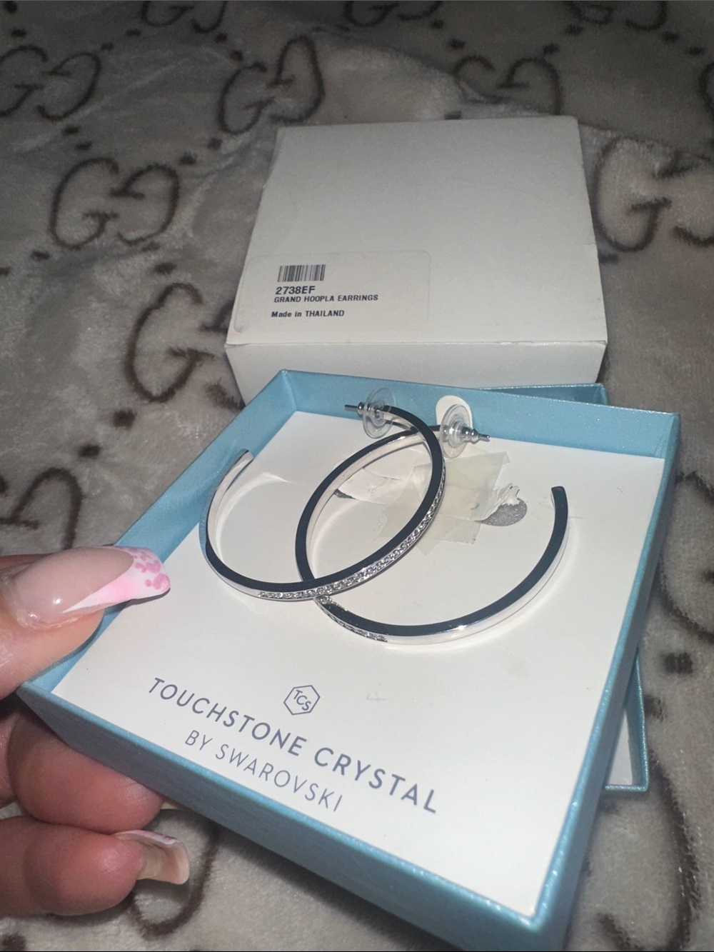 Touchstone Crystal by Swarovski Grand Hoopla Earrings NEVER WORN